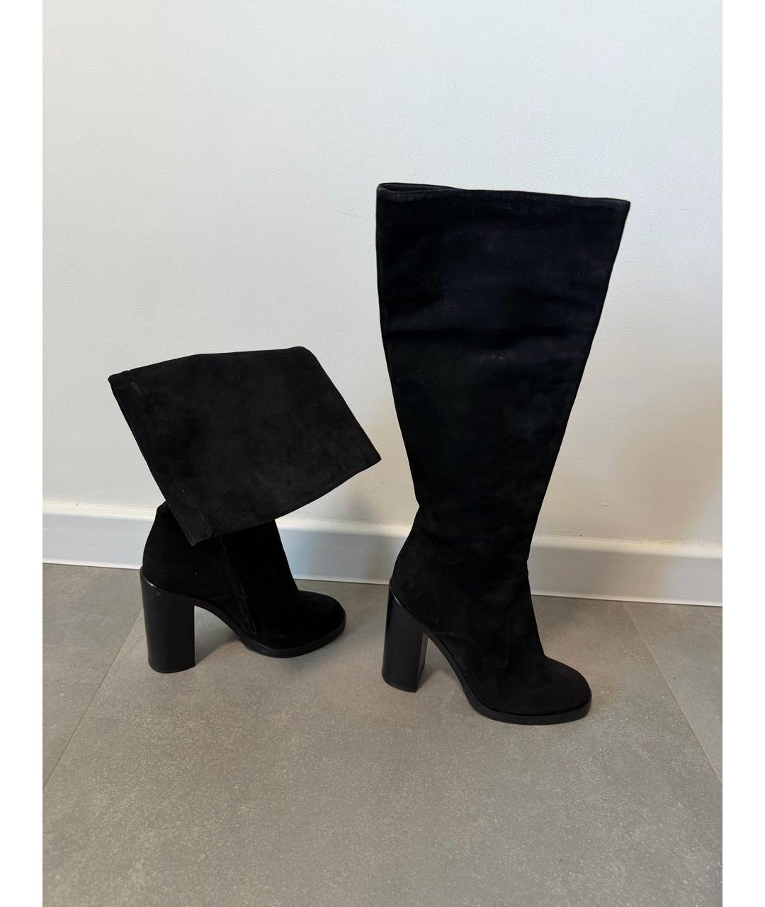 DOLCE&GABBANA Черные замшевые сапоги, фото 3