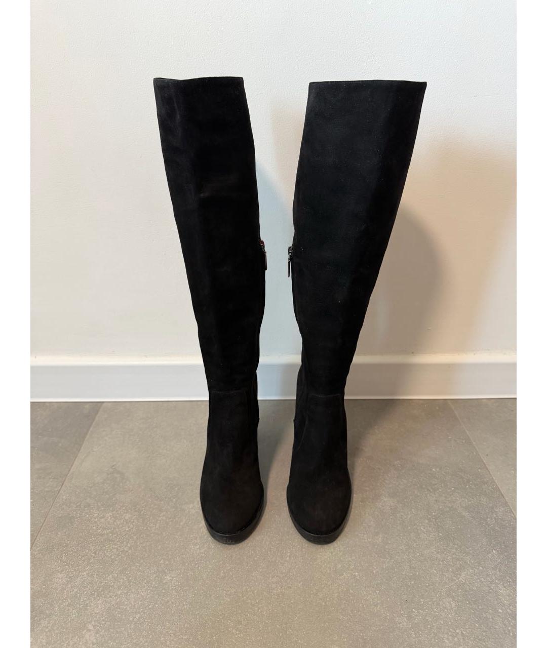 DOLCE&GABBANA Черные замшевые сапоги, фото 2