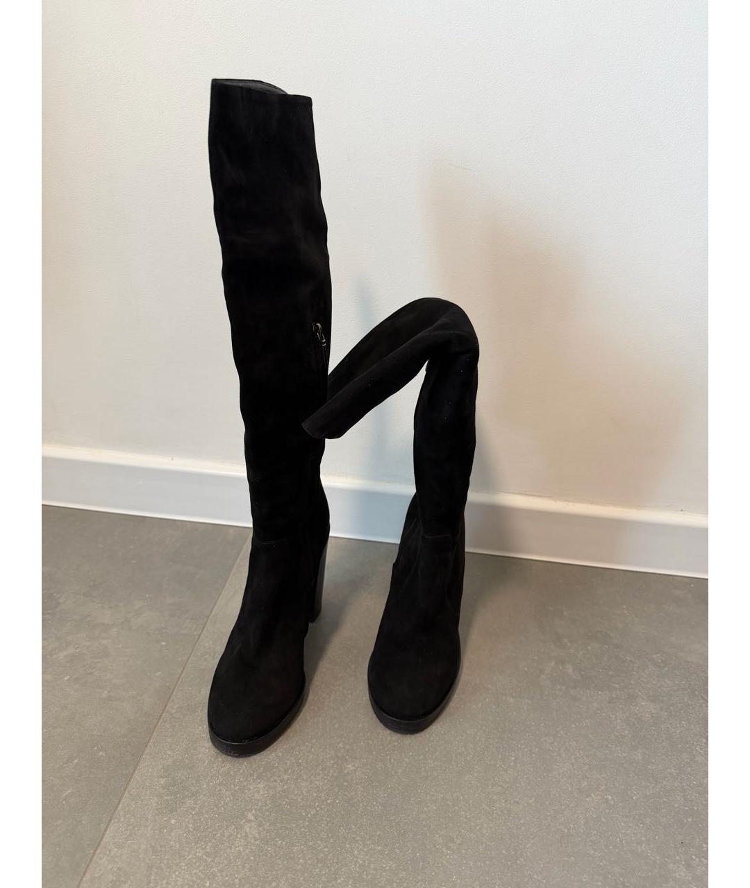 DOLCE&GABBANA Черные замшевые сапоги, фото 7