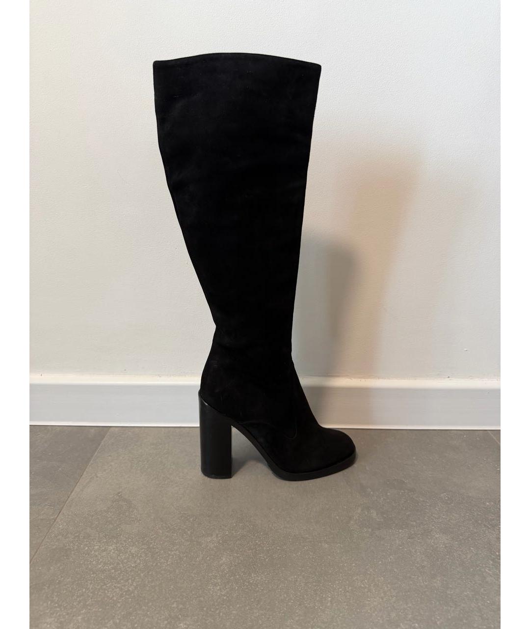 DOLCE&GABBANA Черные замшевые сапоги, фото 8