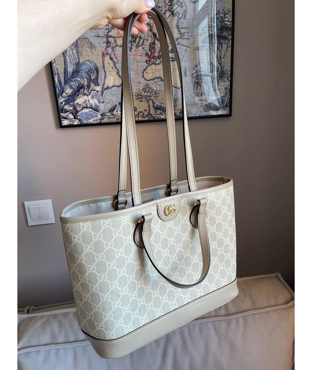 GUCCI Бежевая кожаная сумка через плечо, фото 4