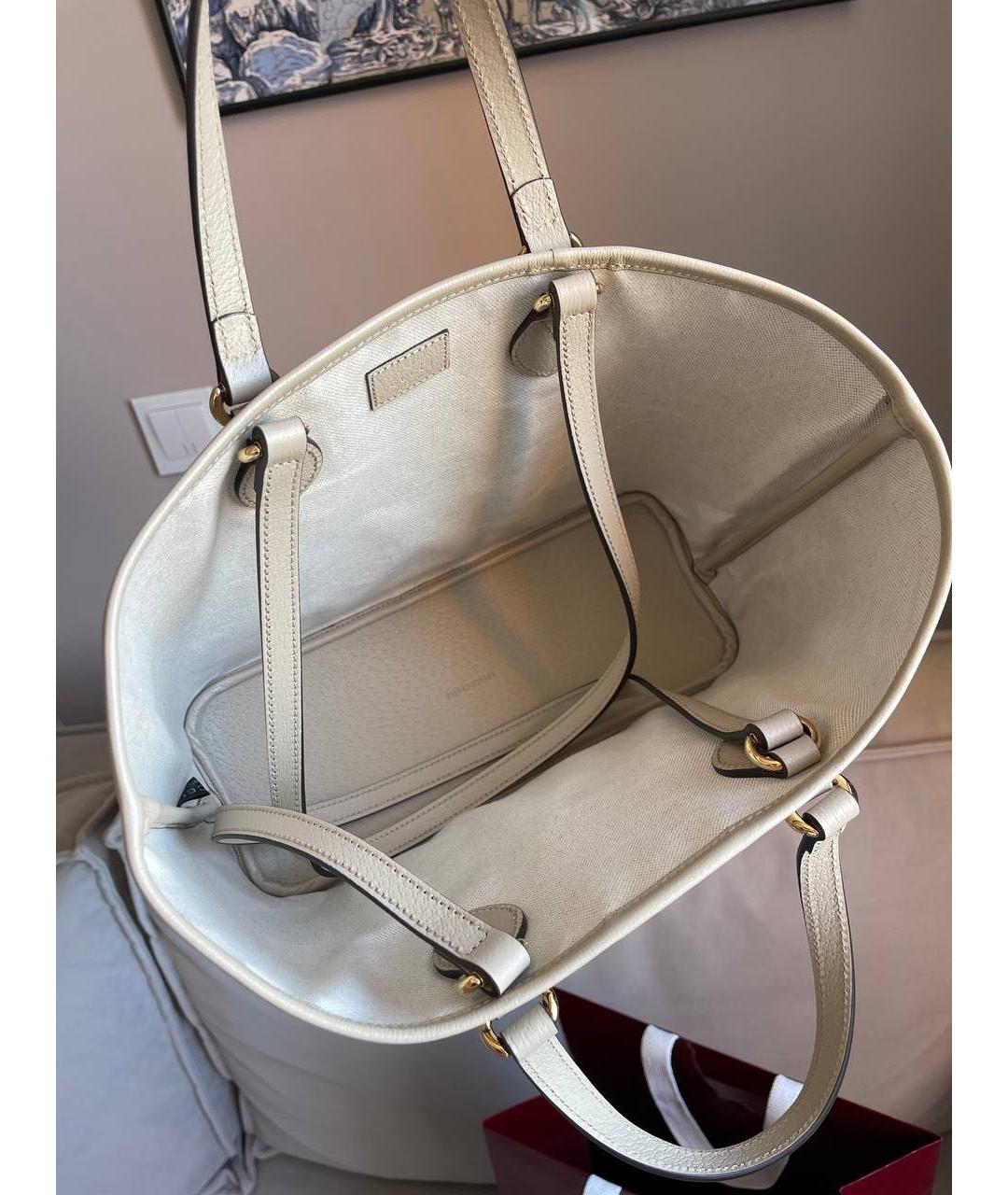 GUCCI Бежевая кожаная сумка через плечо, фото 3