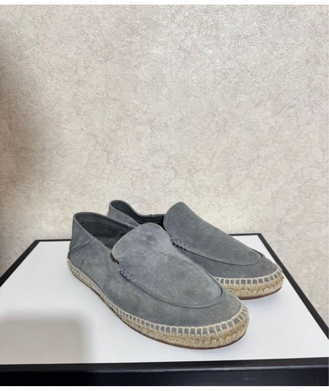 LORO PIANA Серые замшевые эспадрильи, фото 2