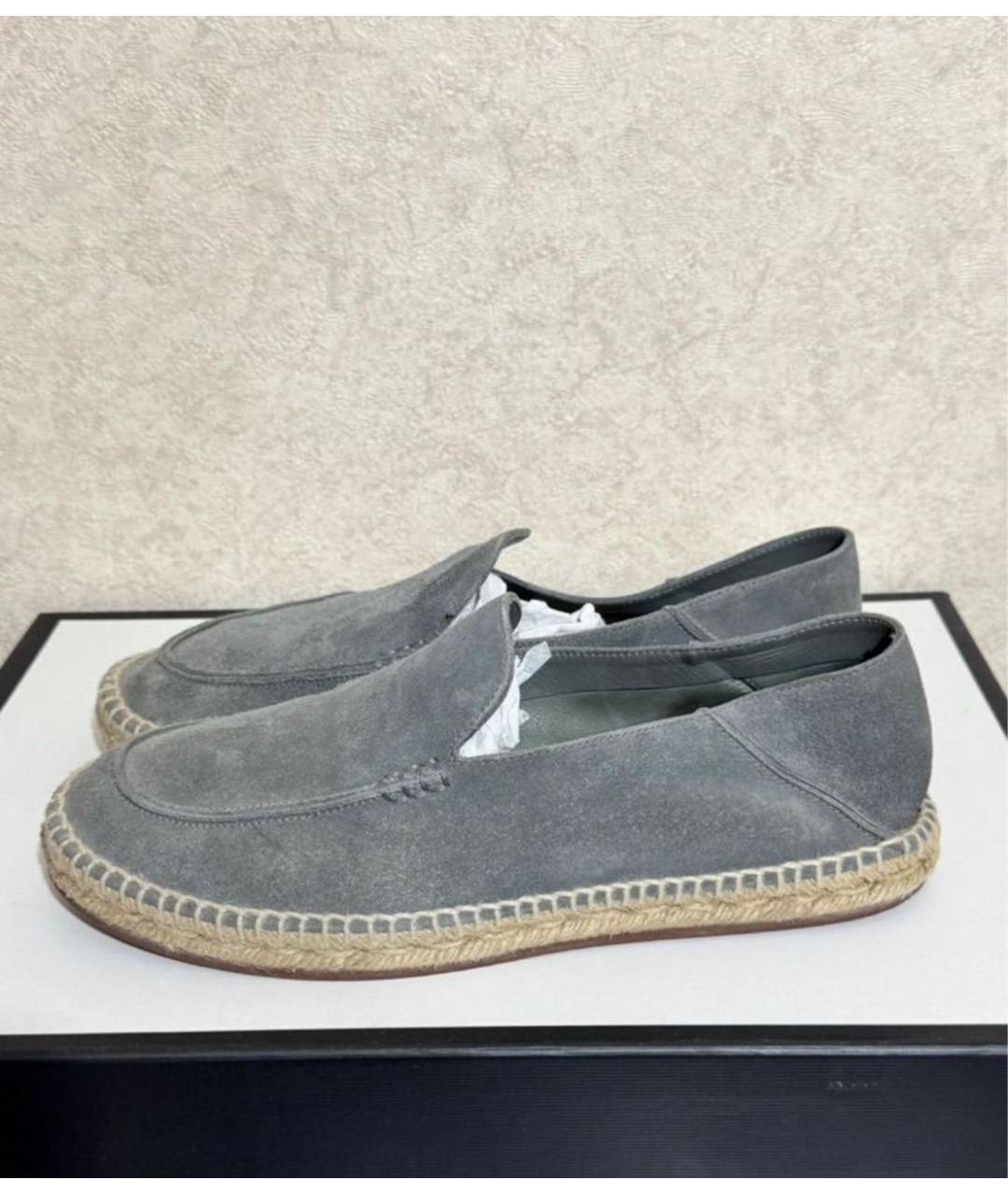 LORO PIANA Серые замшевые эспадрильи, фото 7