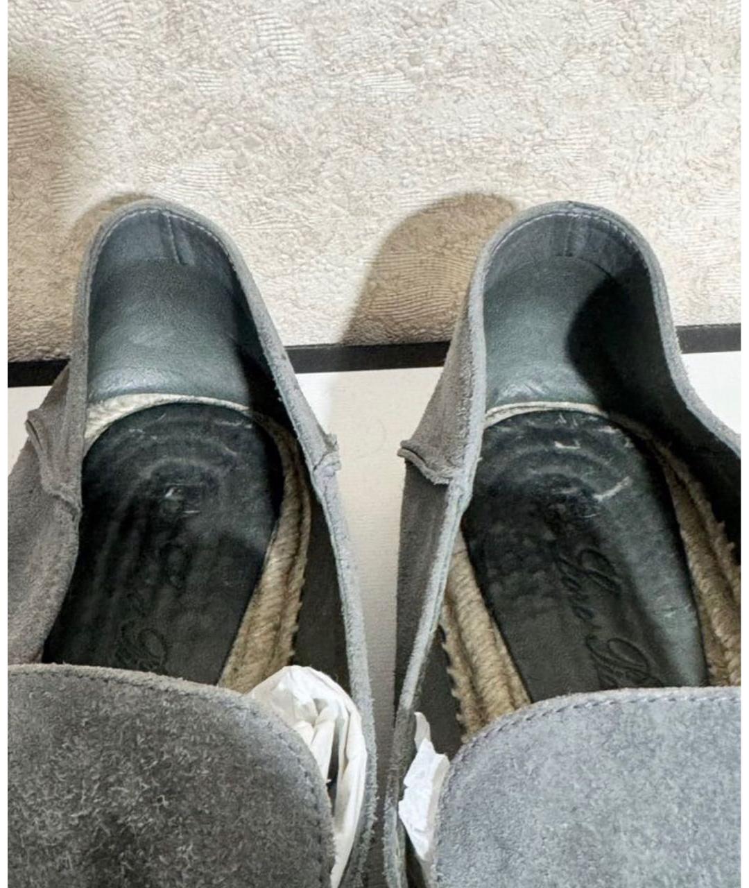 LORO PIANA Серые замшевые эспадрильи, фото 6