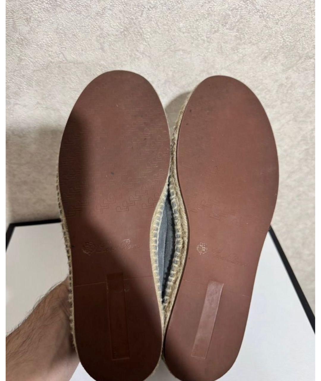 LORO PIANA Серые замшевые эспадрильи, фото 5