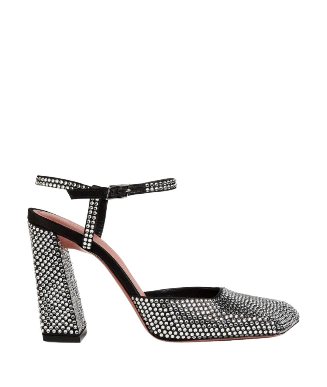 Amina Muaddi Черные текстильные туфли, фото 1