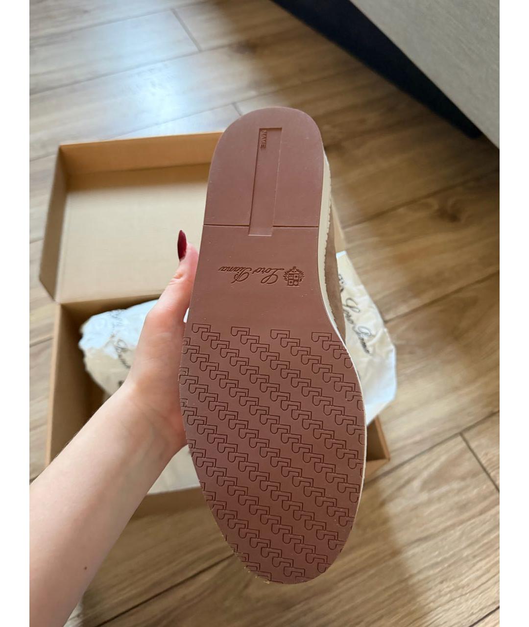 LORO PIANA Хаки замшевые лоферы, фото 7