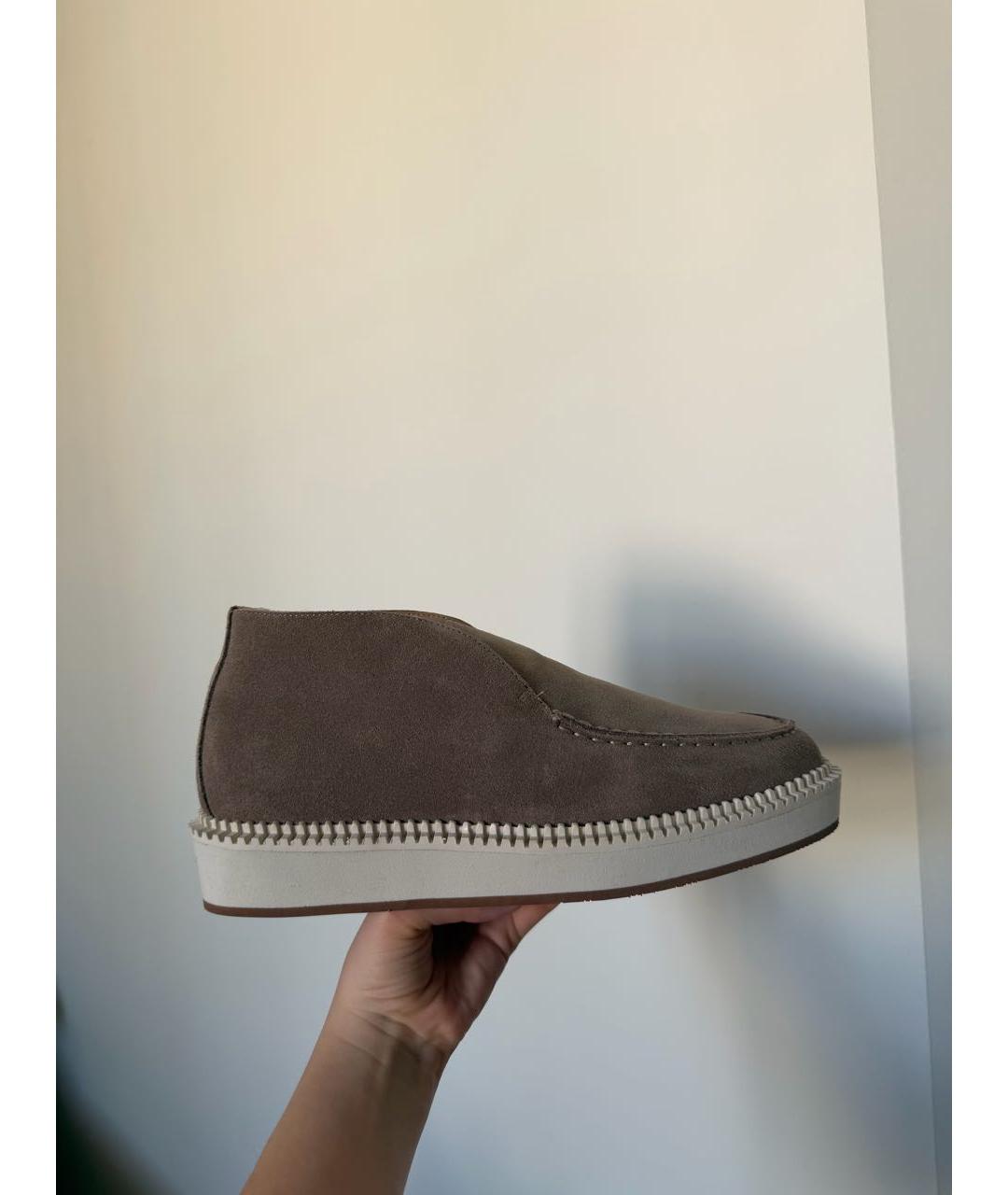 LORO PIANA Хаки замшевые лоферы, фото 9