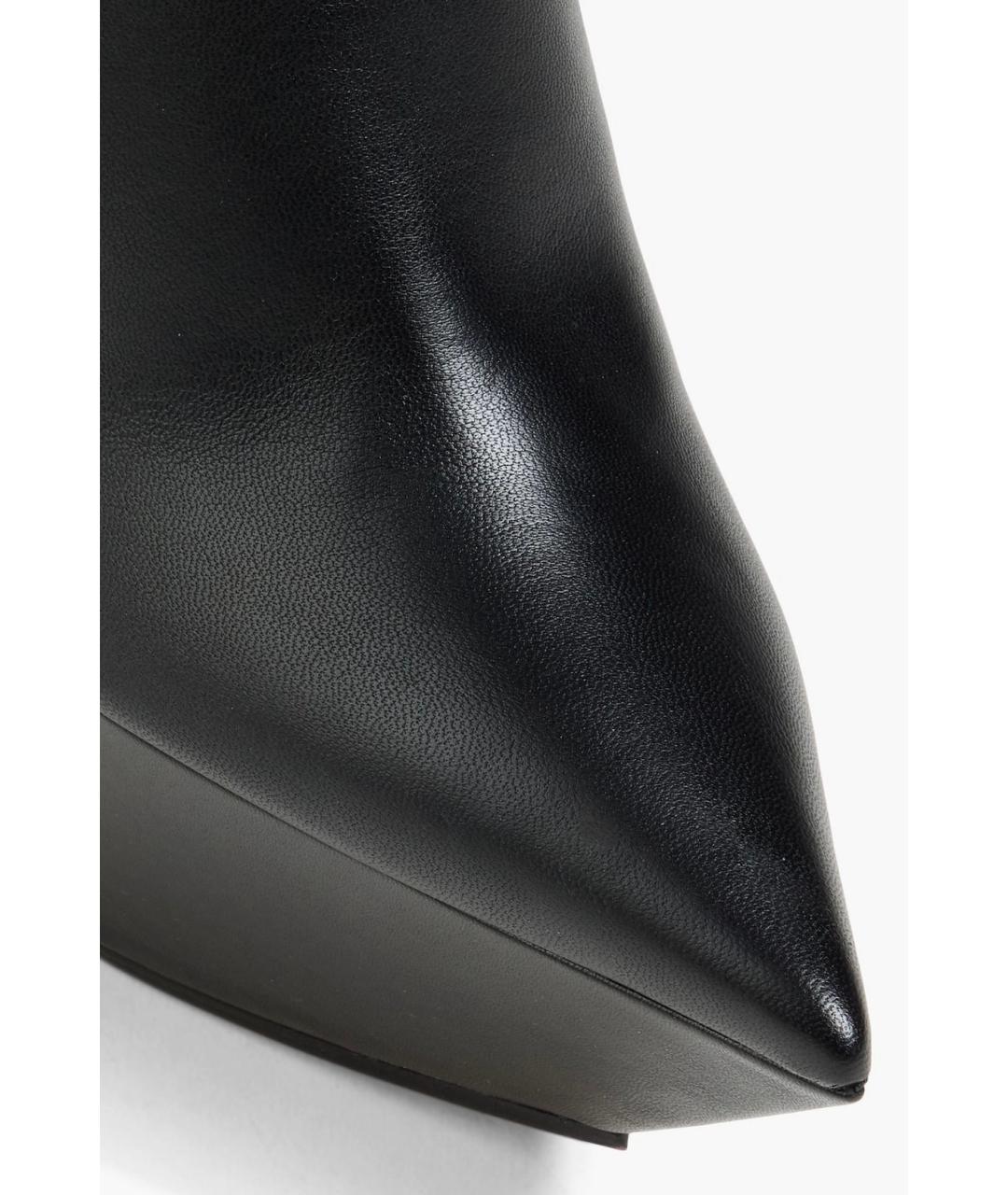 Amina Muaddi Черные кожаные ботильоны, фото 4