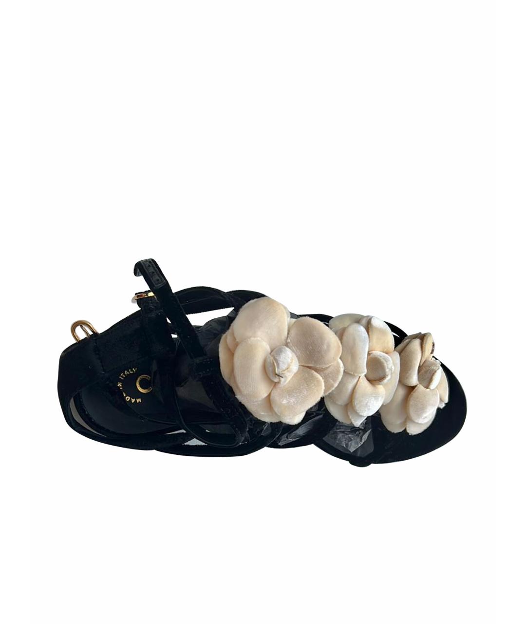 CHANEL Черные замшевые сандалии, фото 1