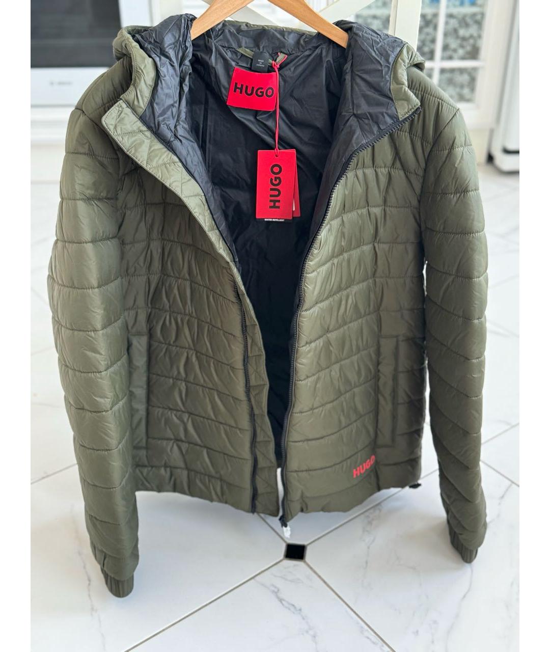 HUGO Хаки полиэстеровая куртка, фото 4