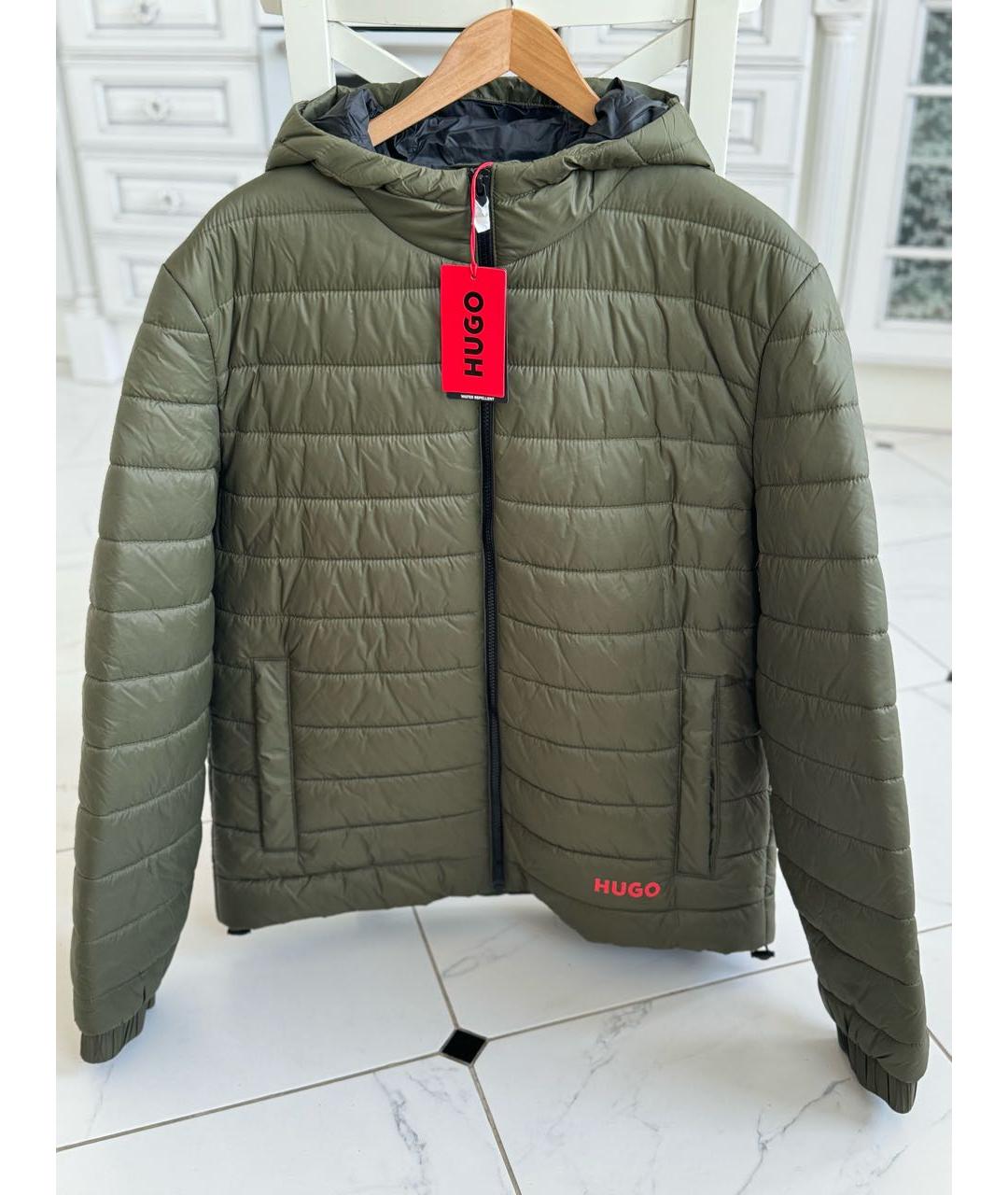 HUGO Хаки полиэстеровая куртка, фото 8