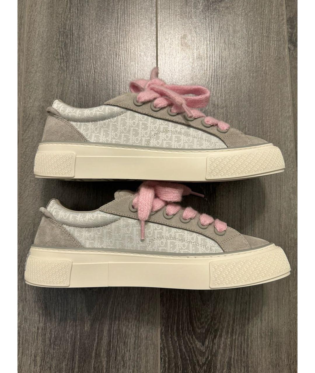 CHRISTIAN DIOR Бежевые замшевые низкие кроссовки / кеды, фото 5