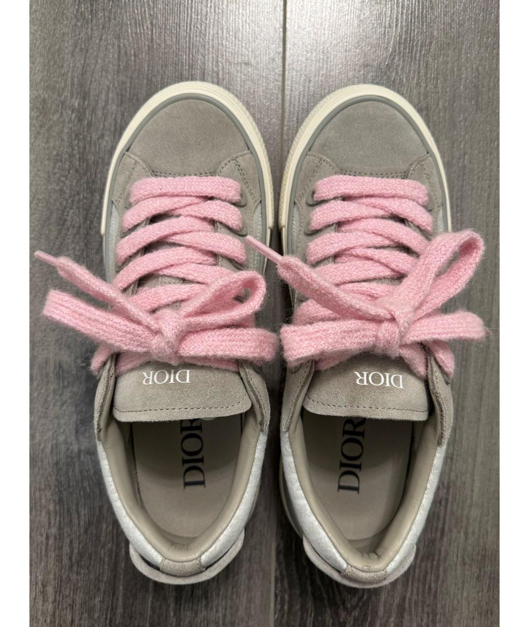 CHRISTIAN DIOR Бежевые замшевые низкие кроссовки / кеды, фото 3