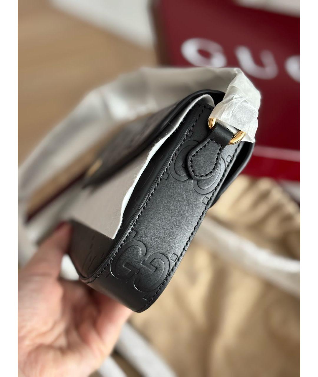 GUCCI Черная кожаная сумка на плечо, фото 4