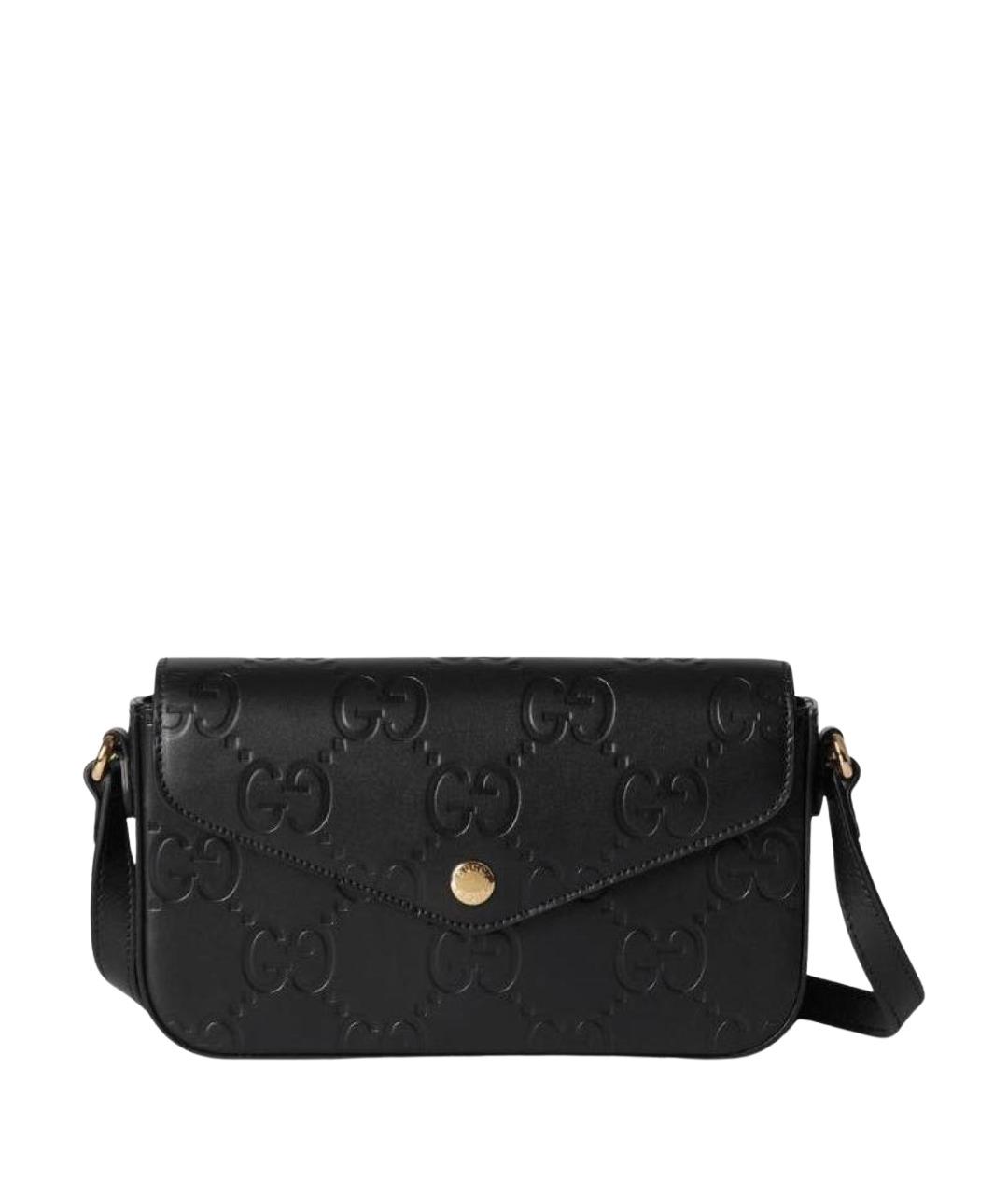 GUCCI Черная кожаная сумка на плечо, фото 1