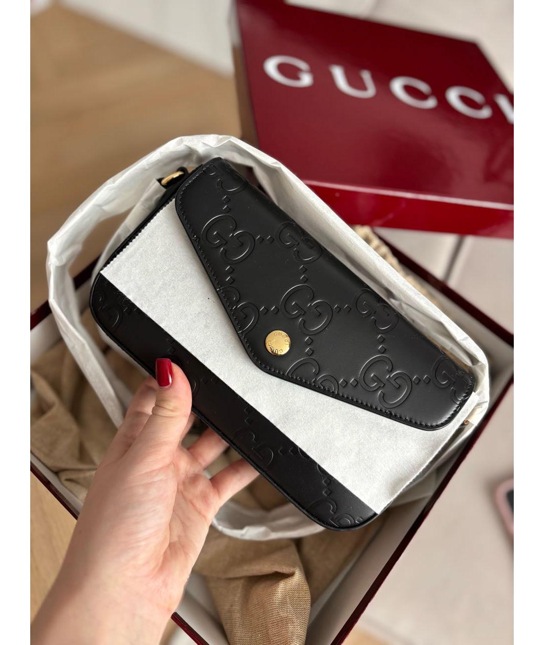 GUCCI Черная кожаная сумка на плечо, фото 2