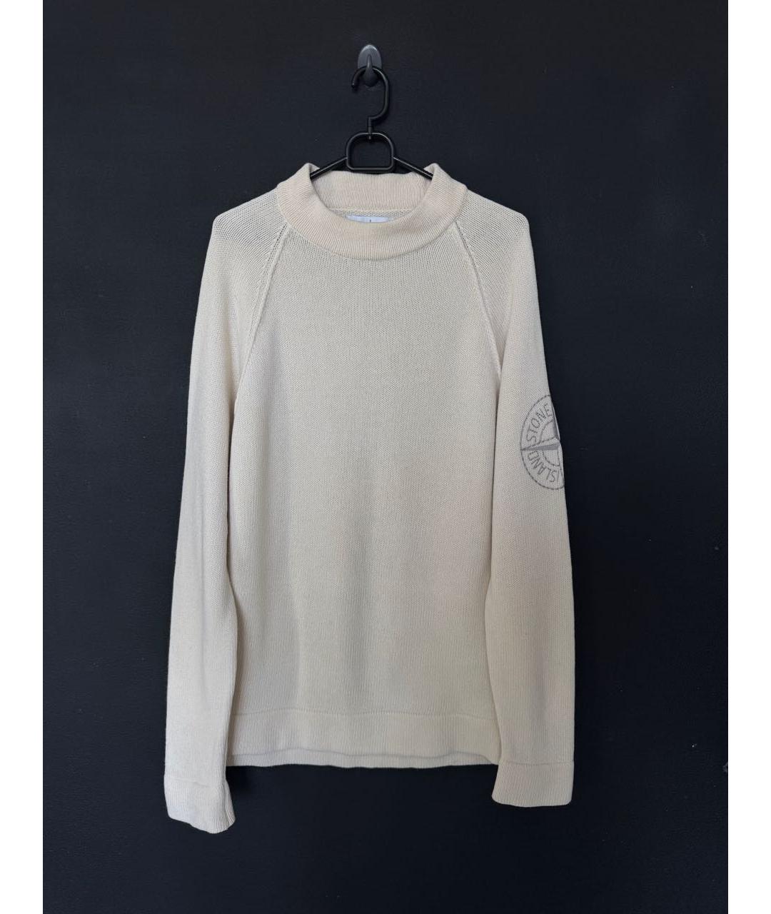 STONE ISLAND Бежевый шерстяной джемпер / свитер, фото 7