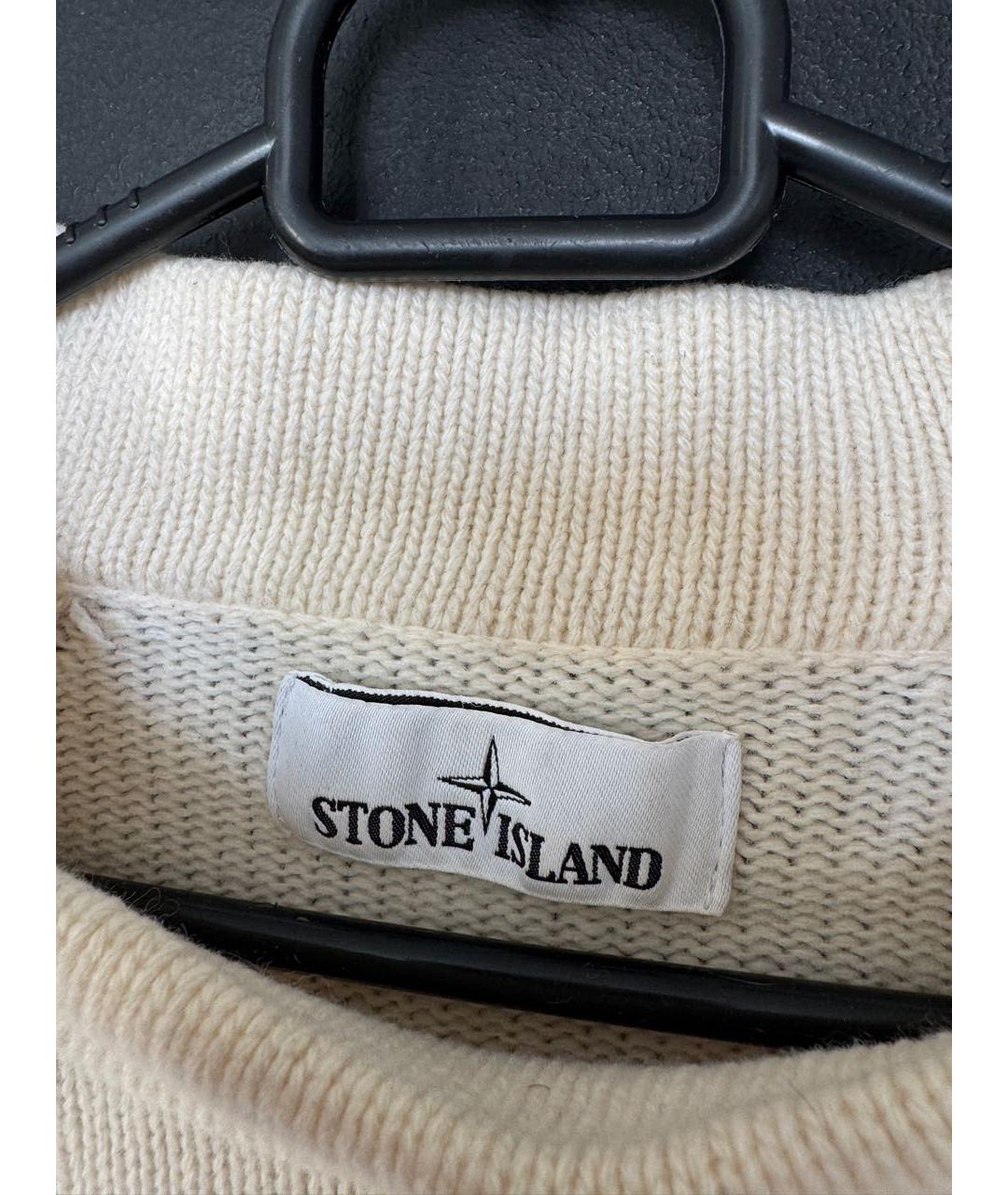 STONE ISLAND Бежевый шерстяной джемпер / свитер, фото 4