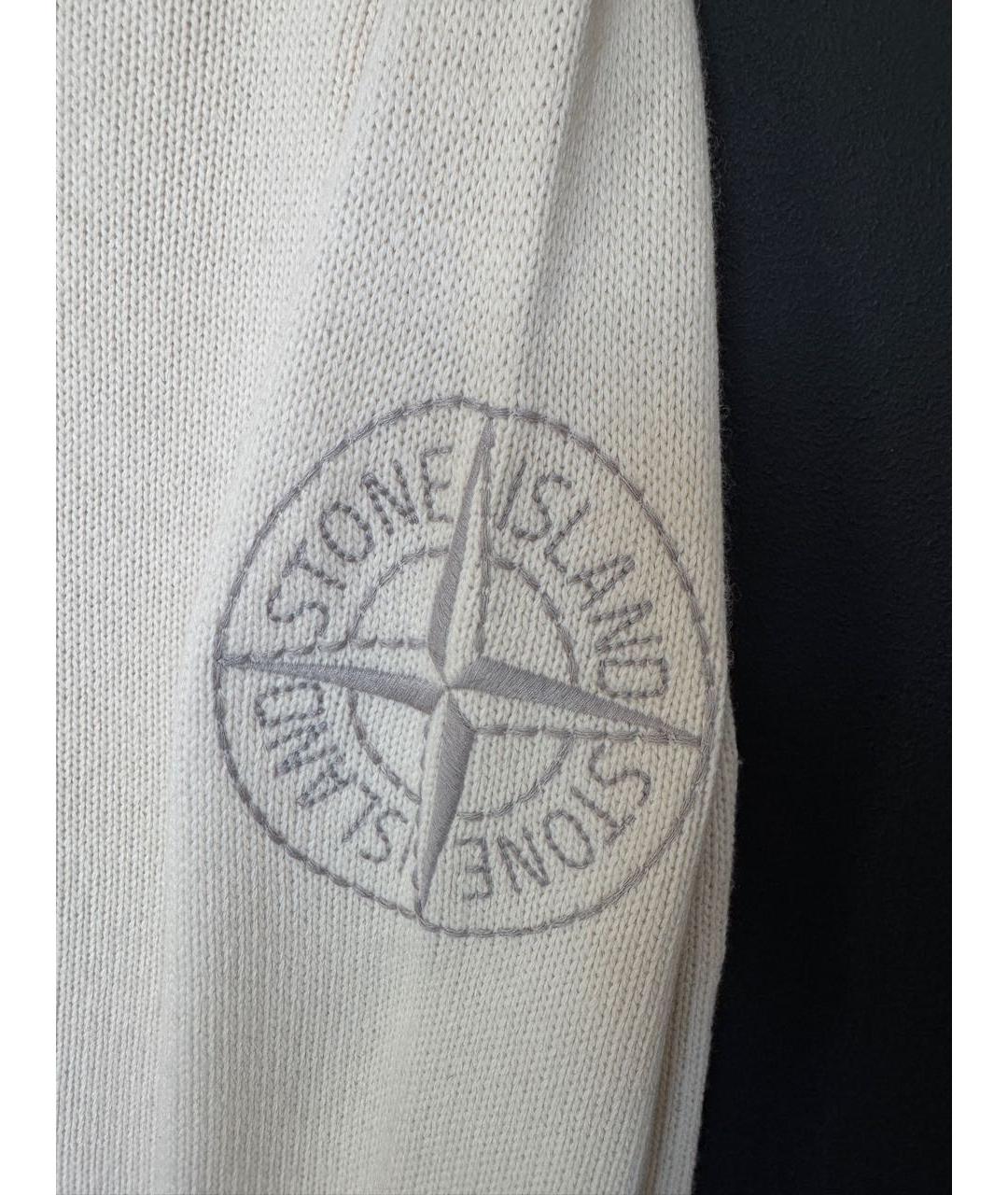 STONE ISLAND Бежевый шерстяной джемпер / свитер, фото 3