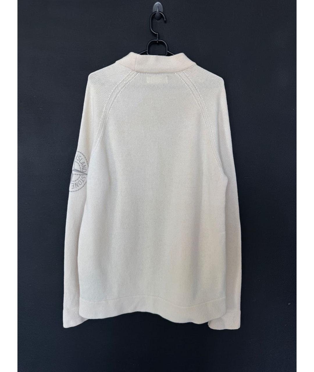 STONE ISLAND Бежевый шерстяной джемпер / свитер, фото 5