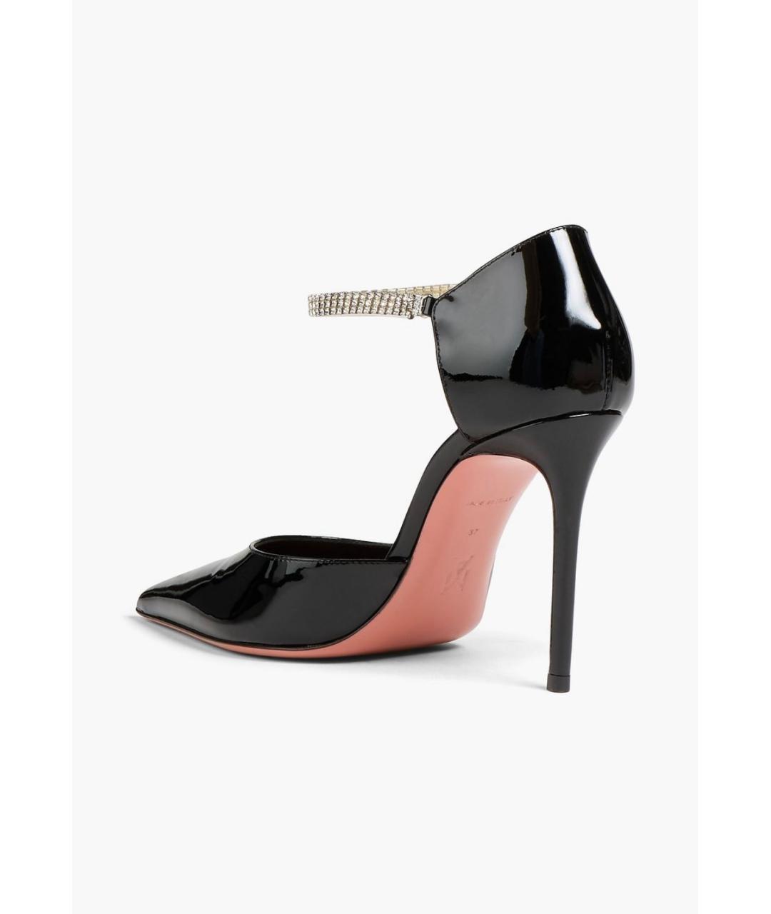 Amina Muaddi Черные туфли из лакированной кожи, фото 3