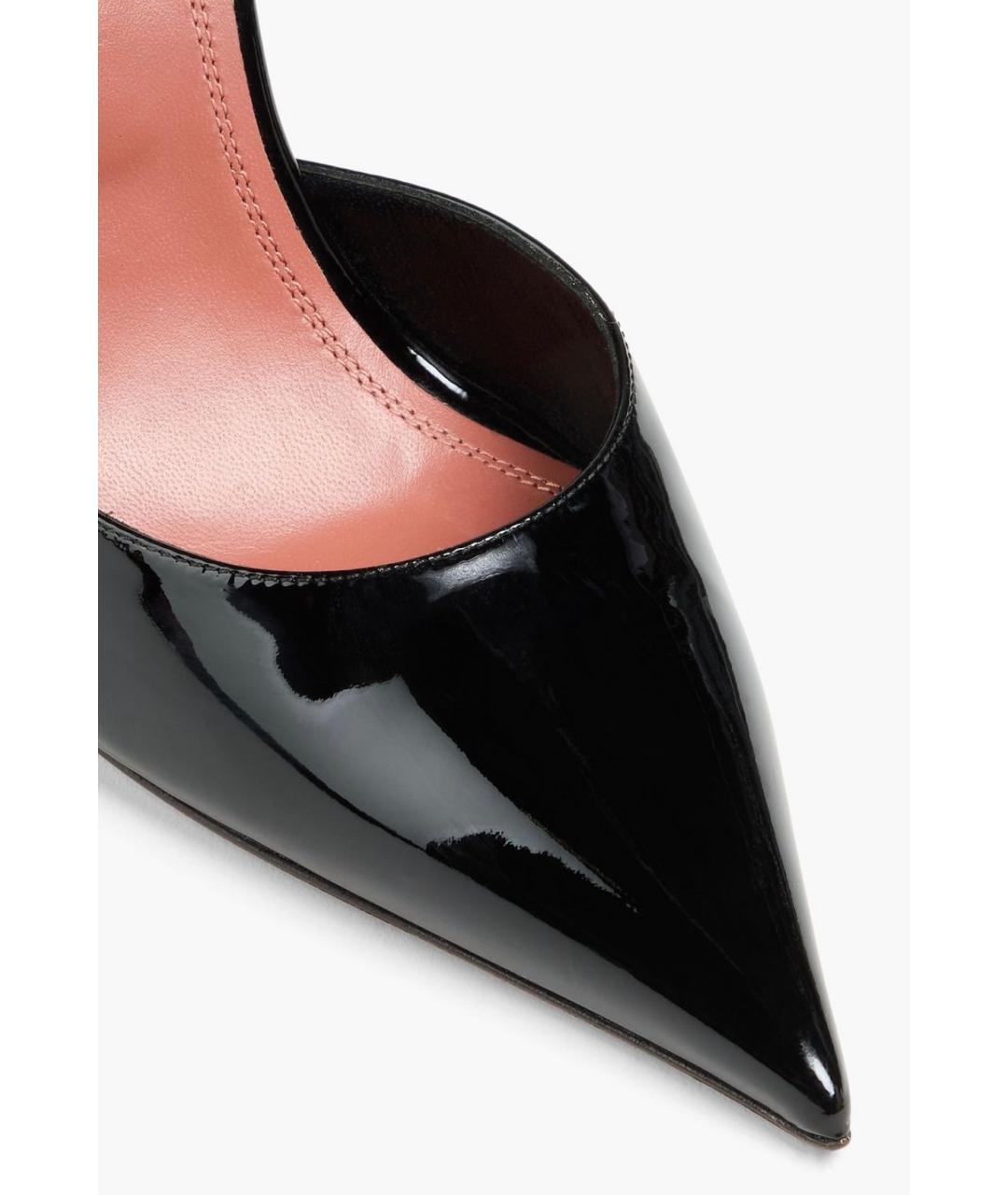 Amina Muaddi Черные туфли из лакированной кожи, фото 4