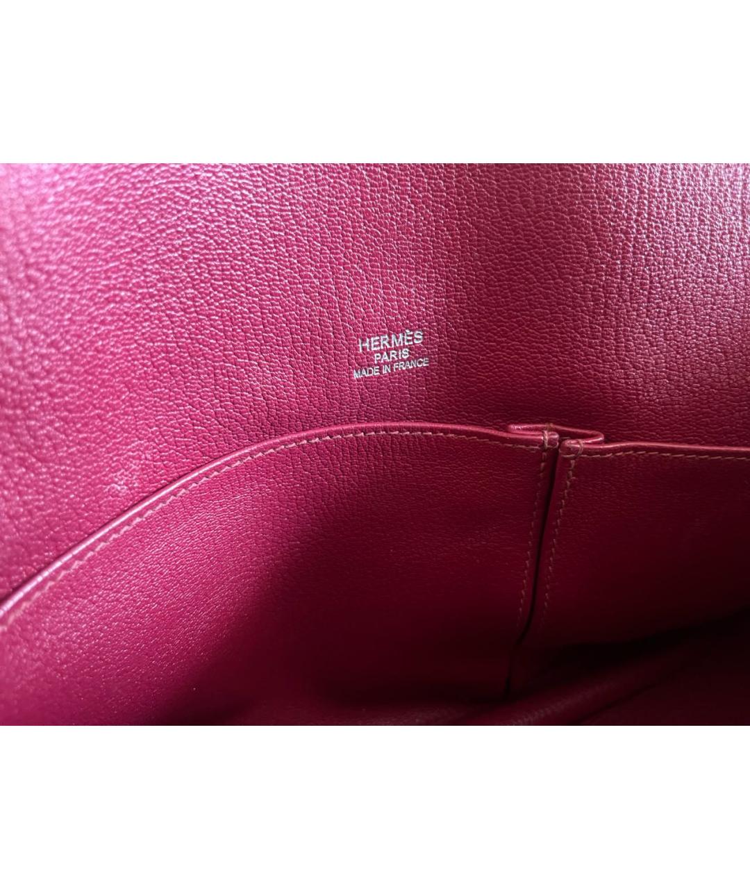 HERMES Бордовая кожаная сумка через плечо, фото 6