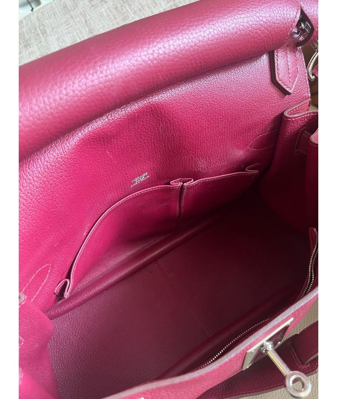 HERMES Бордовая кожаная сумка через плечо, фото 4