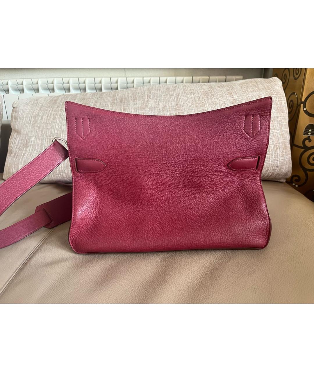 HERMES Бордовая кожаная сумка через плечо, фото 2