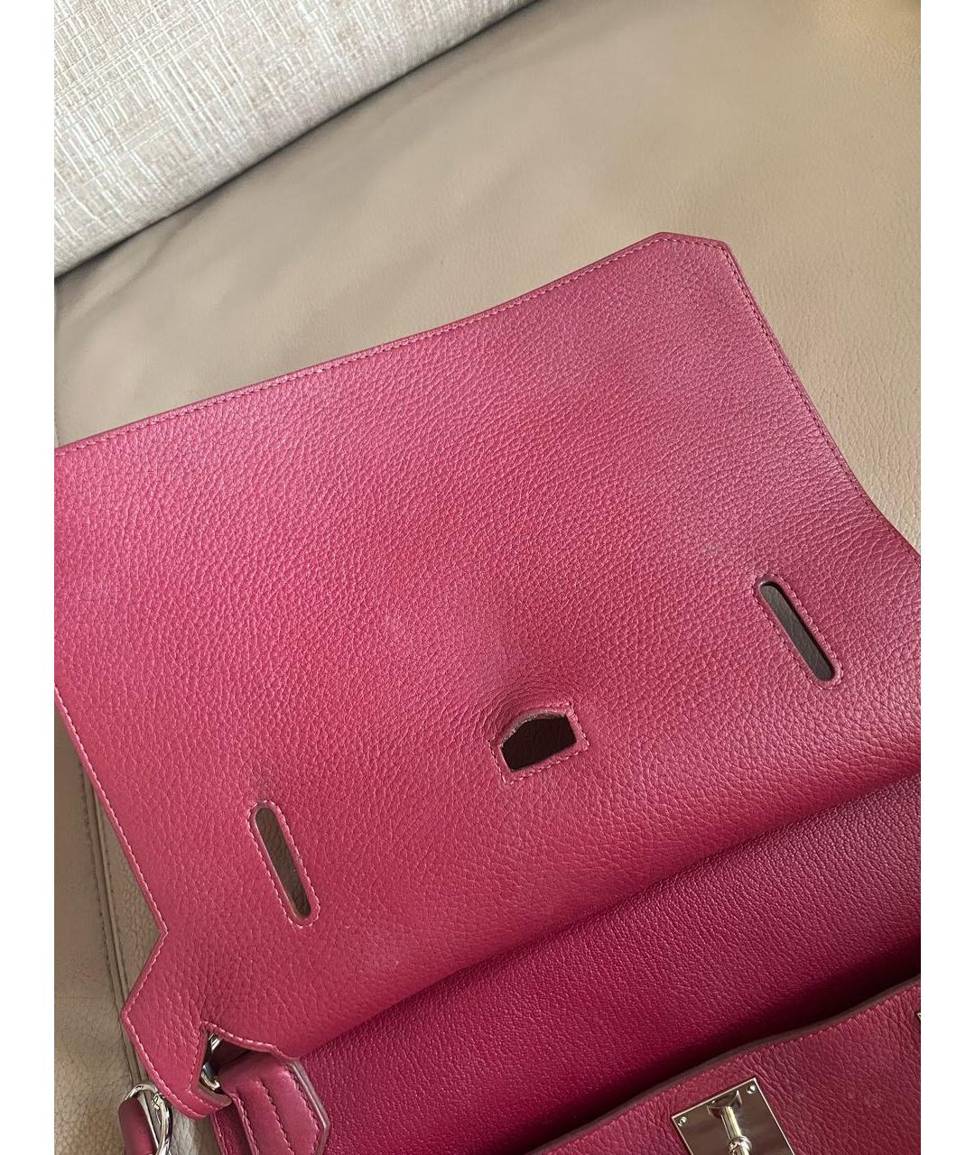 HERMES Бордовая кожаная сумка через плечо, фото 8