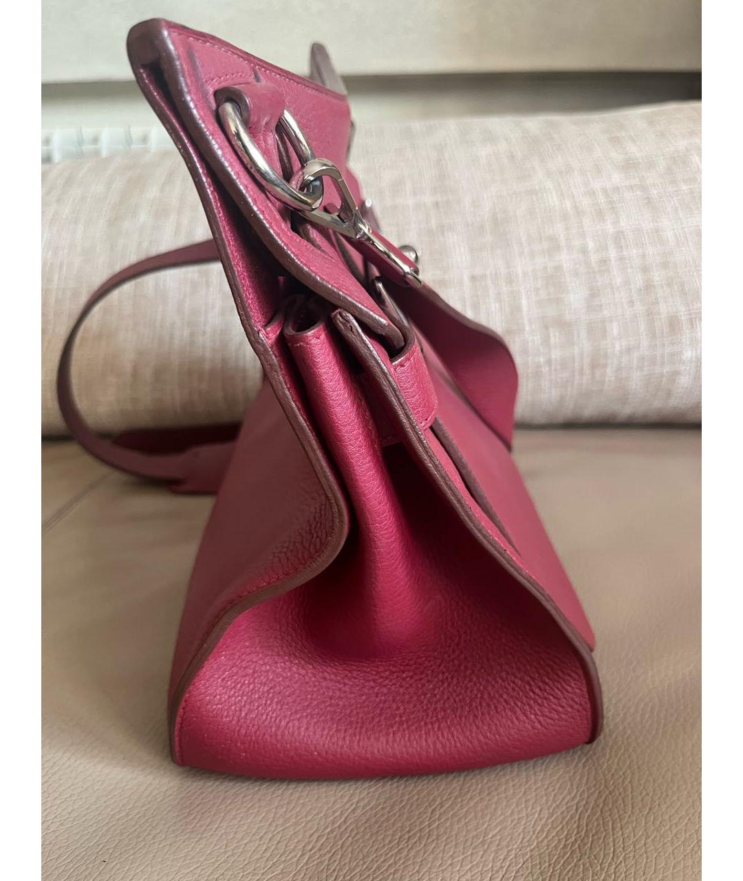 HERMES Бордовая кожаная сумка через плечо, фото 5