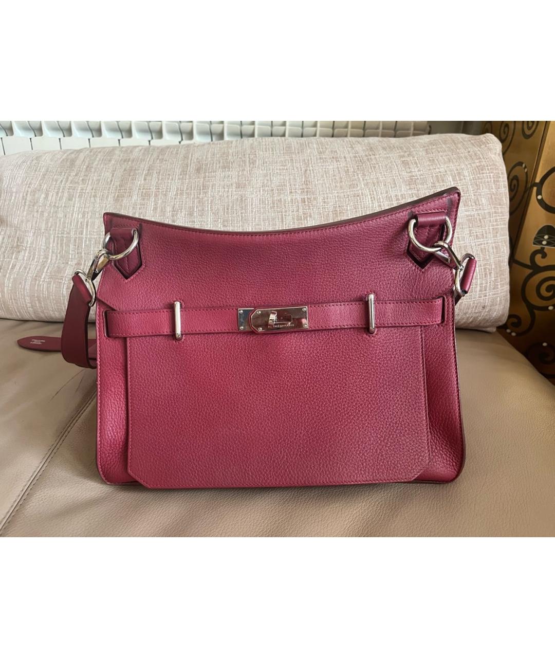 HERMES Бордовая кожаная сумка через плечо, фото 9