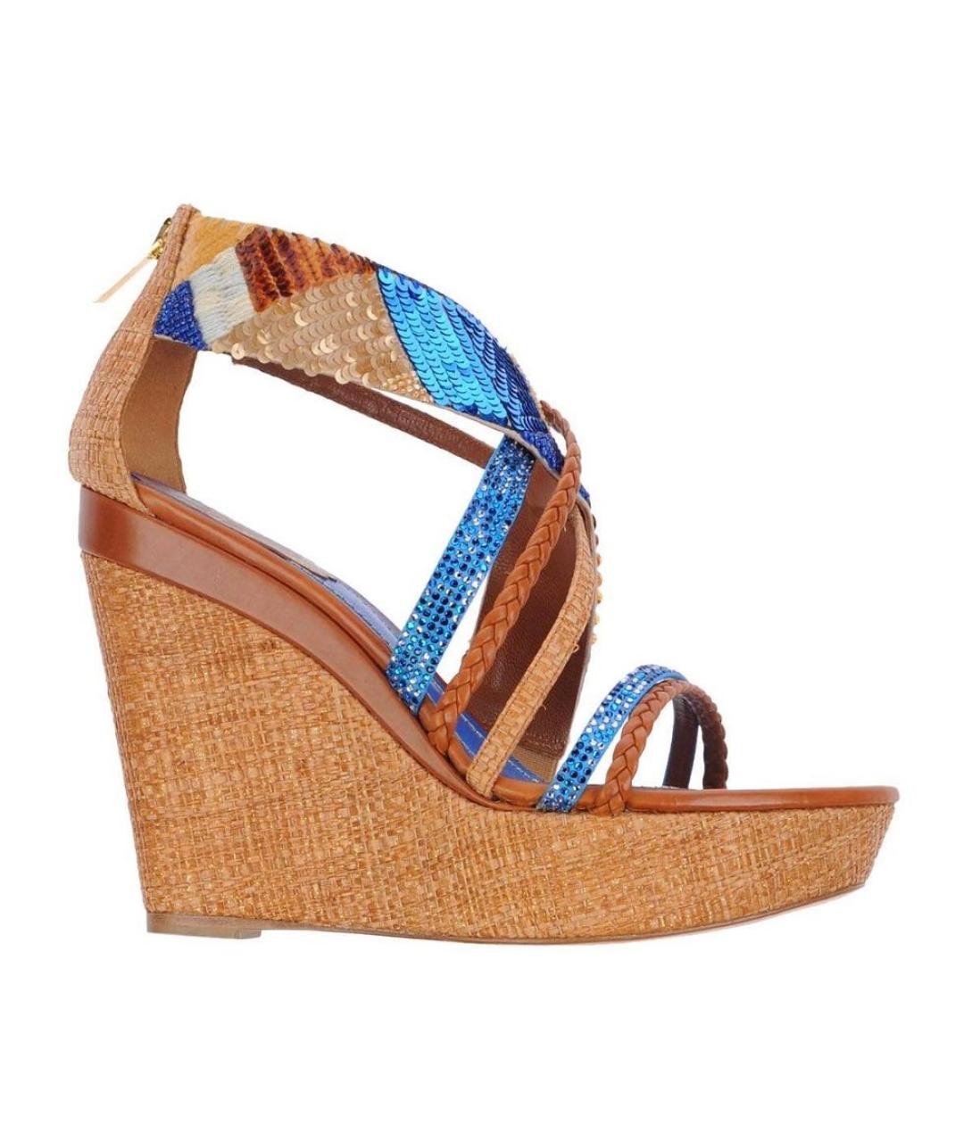 RENE CAOVILLA Коричневые кожаные босоножки, фото 9