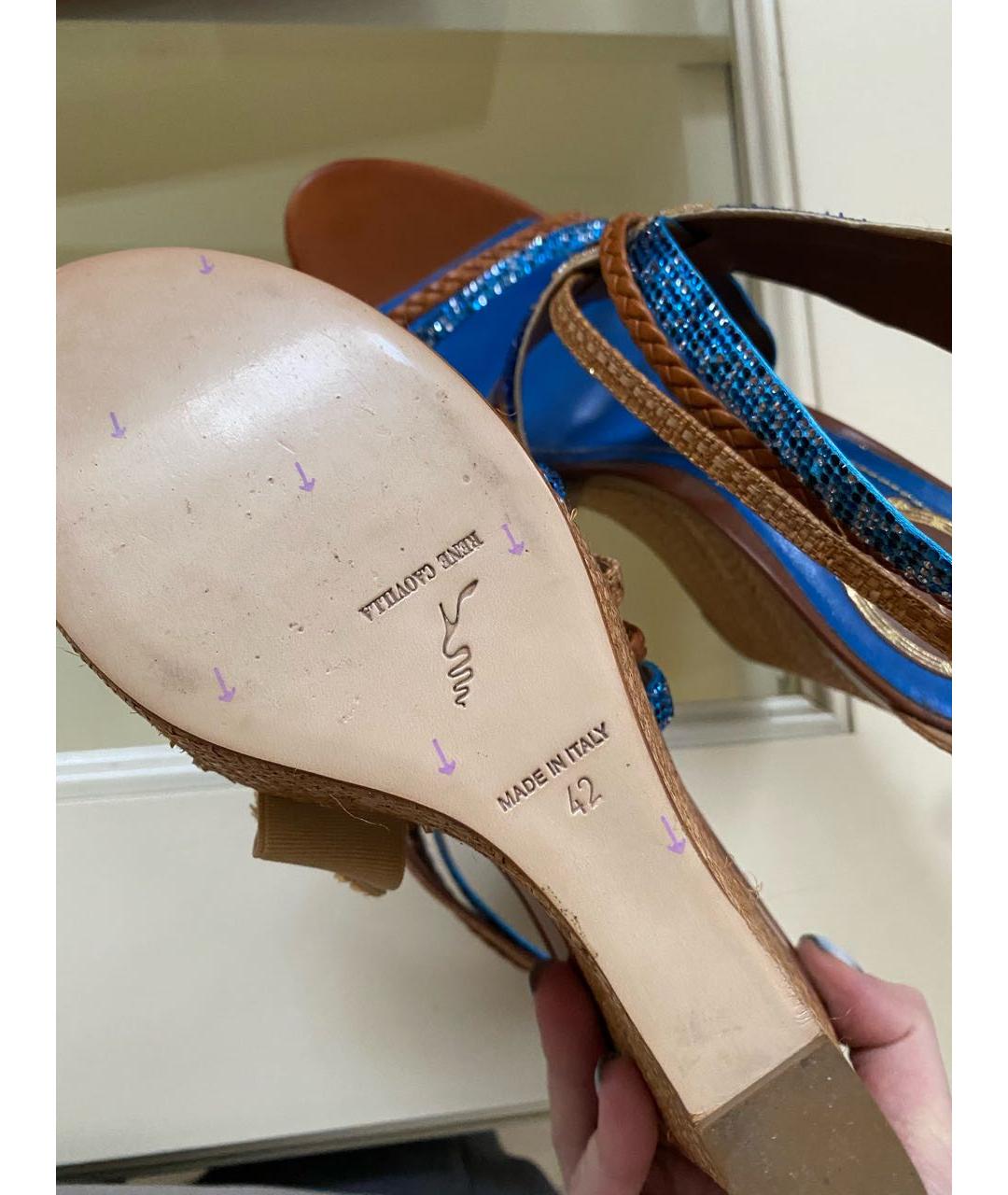 RENE CAOVILLA Коричневые кожаные босоножки, фото 8