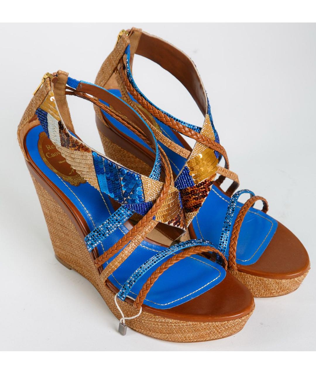 RENE CAOVILLA Коричневые кожаные босоножки, фото 2