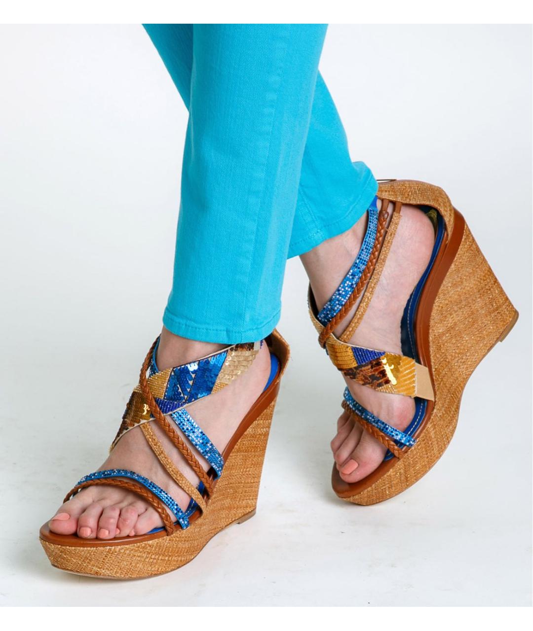 RENE CAOVILLA Коричневые кожаные босоножки, фото 4