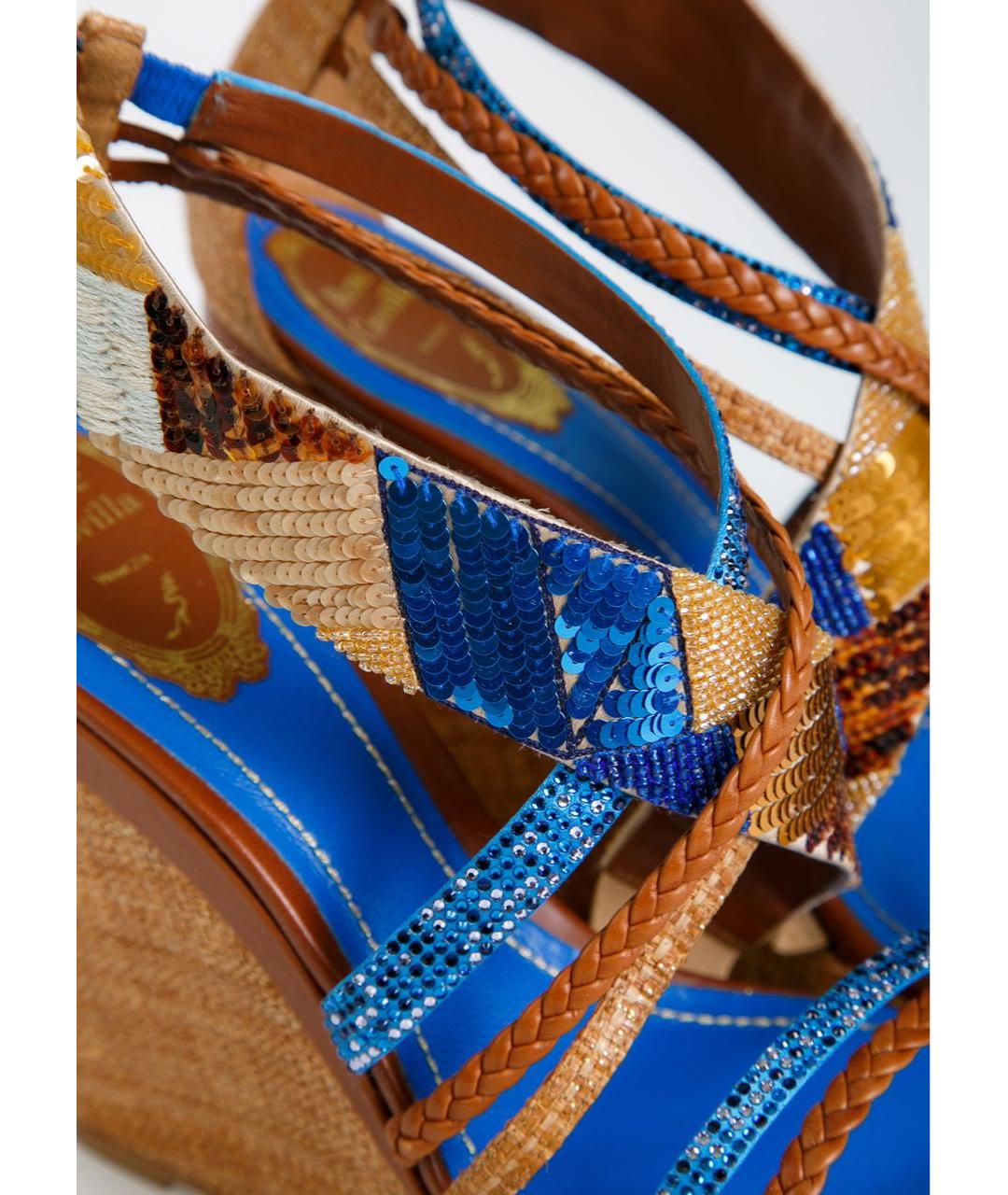 RENE CAOVILLA Коричневые кожаные босоножки, фото 3