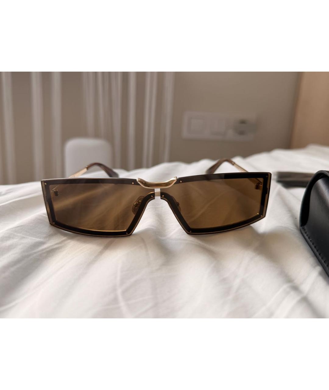 MAX MARA Коричневые металлические солнцезащитные очки, фото 9