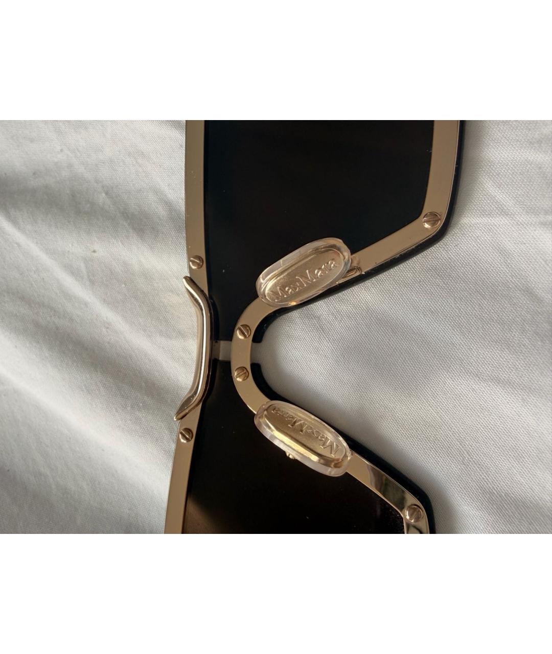 MAX MARA Коричневые металлические солнцезащитные очки, фото 5