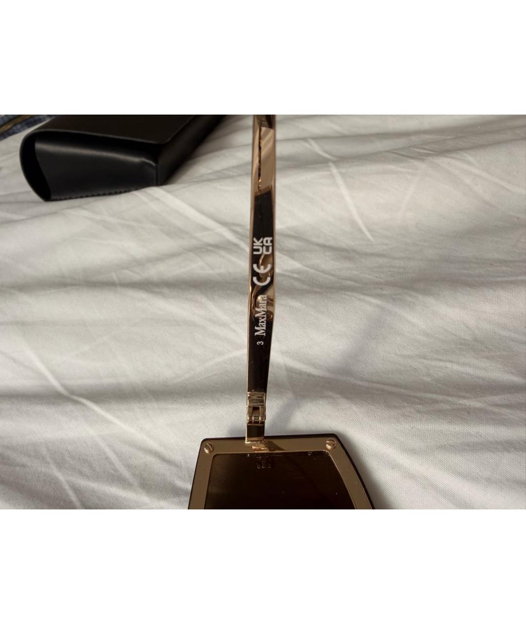 MAX MARA Коричневые металлические солнцезащитные очки, фото 7