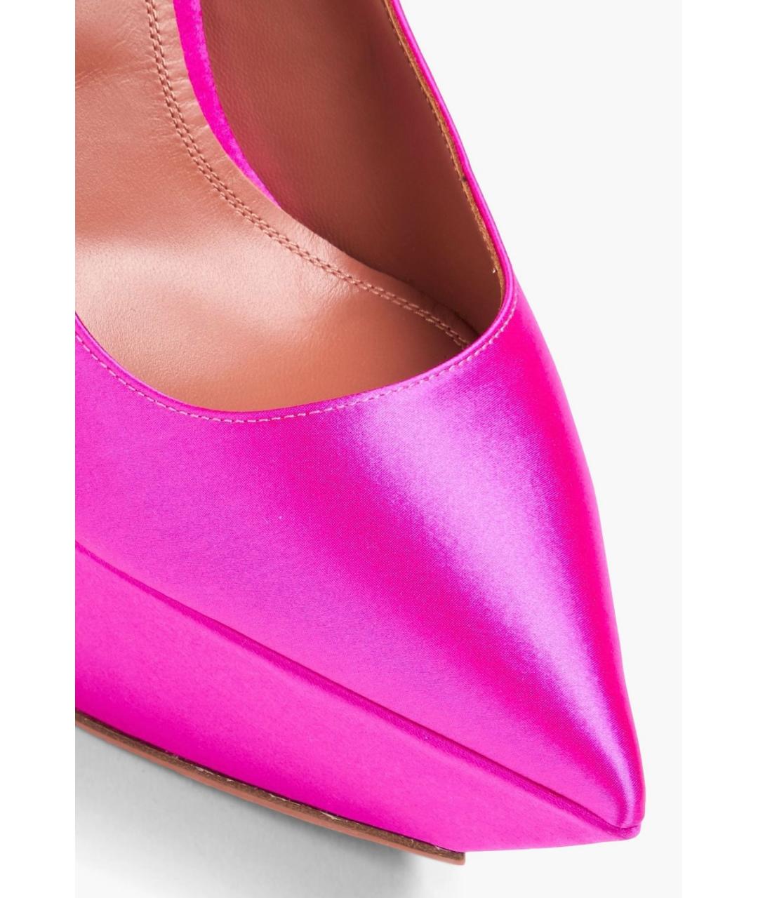 Amina Muaddi Фуксия текстильные туфли, фото 4