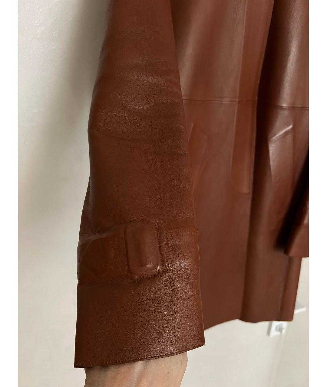 PRADA Коричневый кожаный тренч/плащ, фото 5