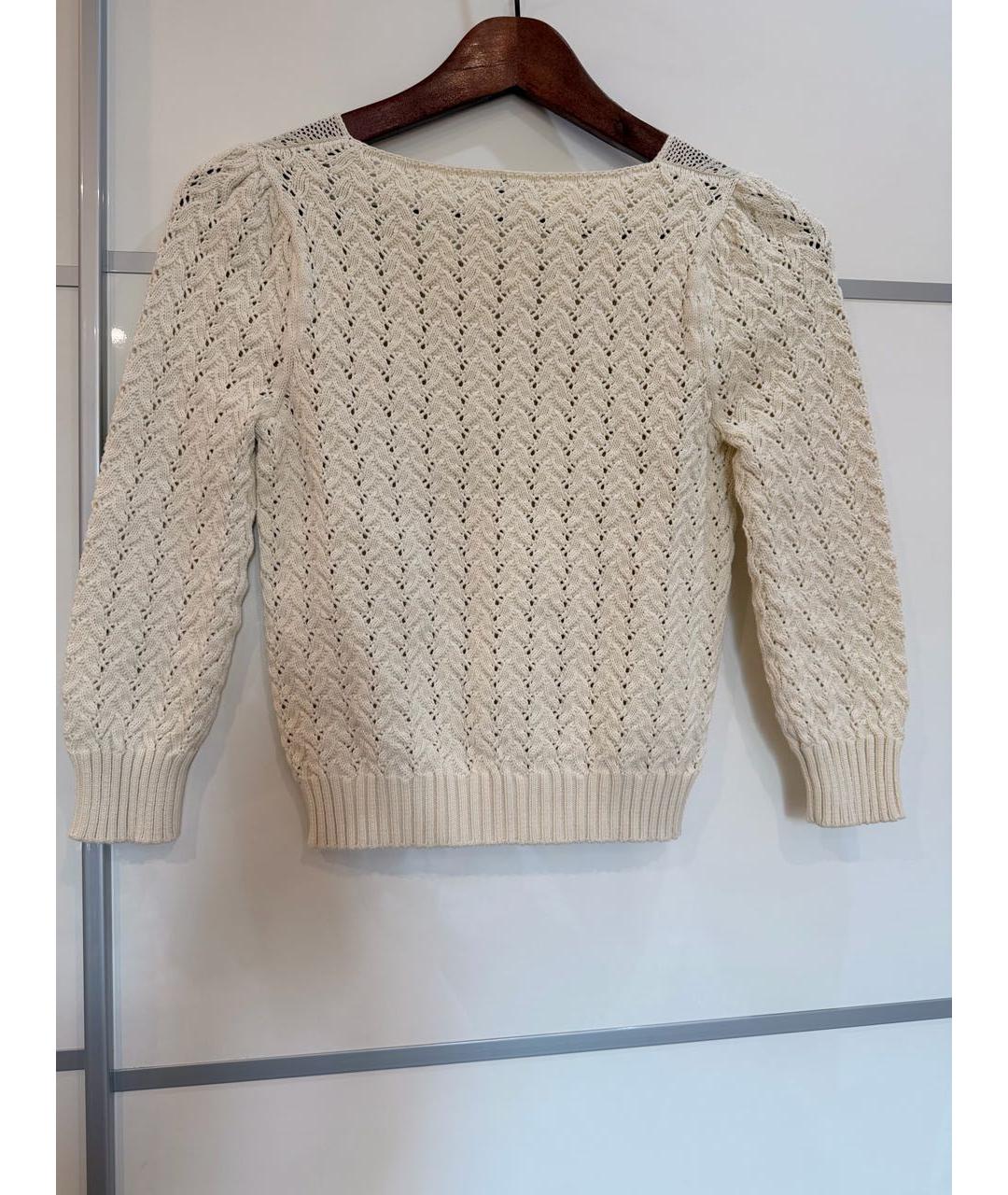 SAINT LAURENT Бежевый хлопковый джемпер / свитер, фото 2