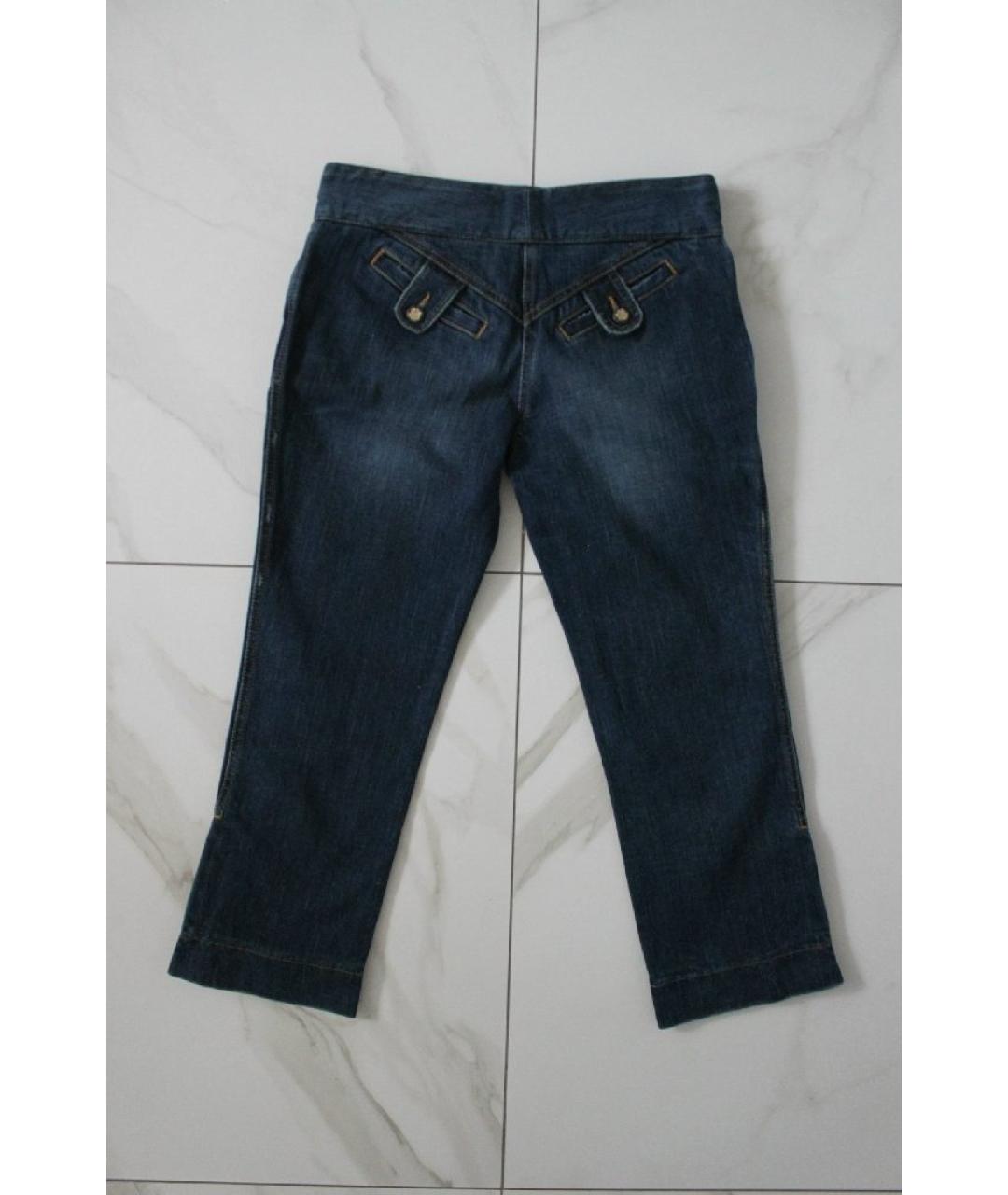 DOLCE&GABBANA Темно-синие хлопко-эластановые капри, фото 2