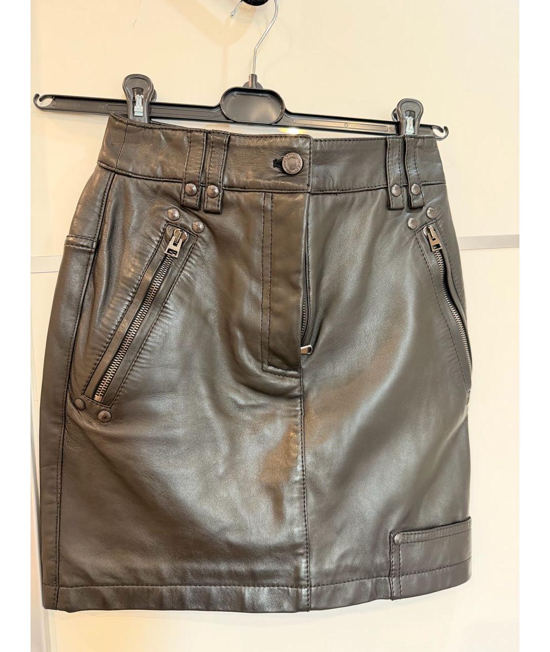 TOM FORD Черная кожаная юбка мини, фото 8