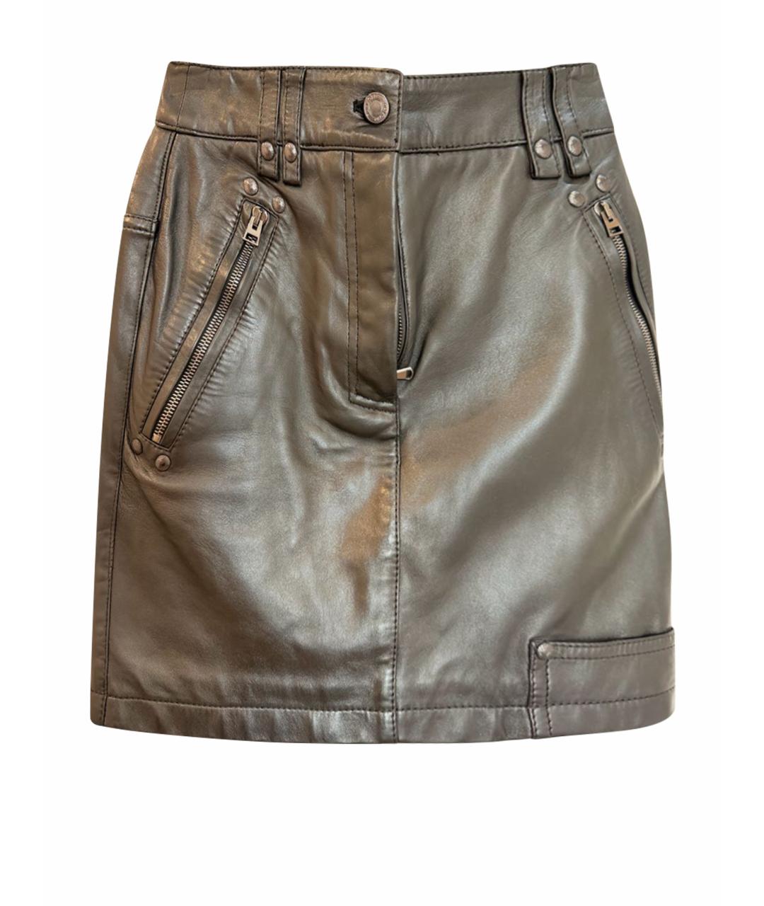 TOM FORD Черная кожаная юбка мини, фото 1