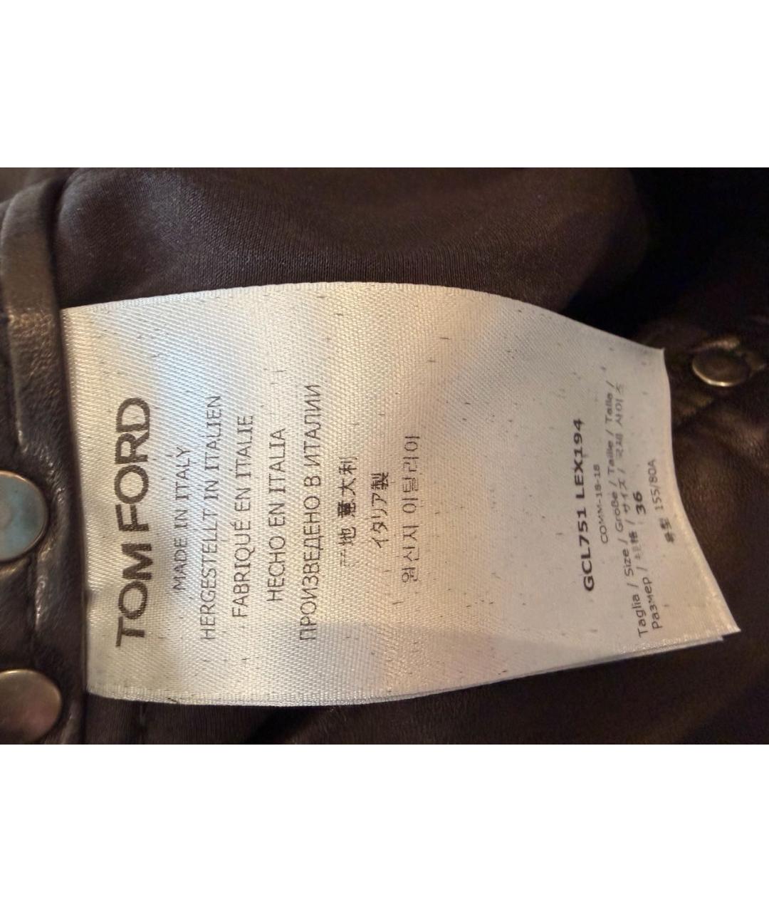 TOM FORD Черная кожаная юбка мини, фото 6