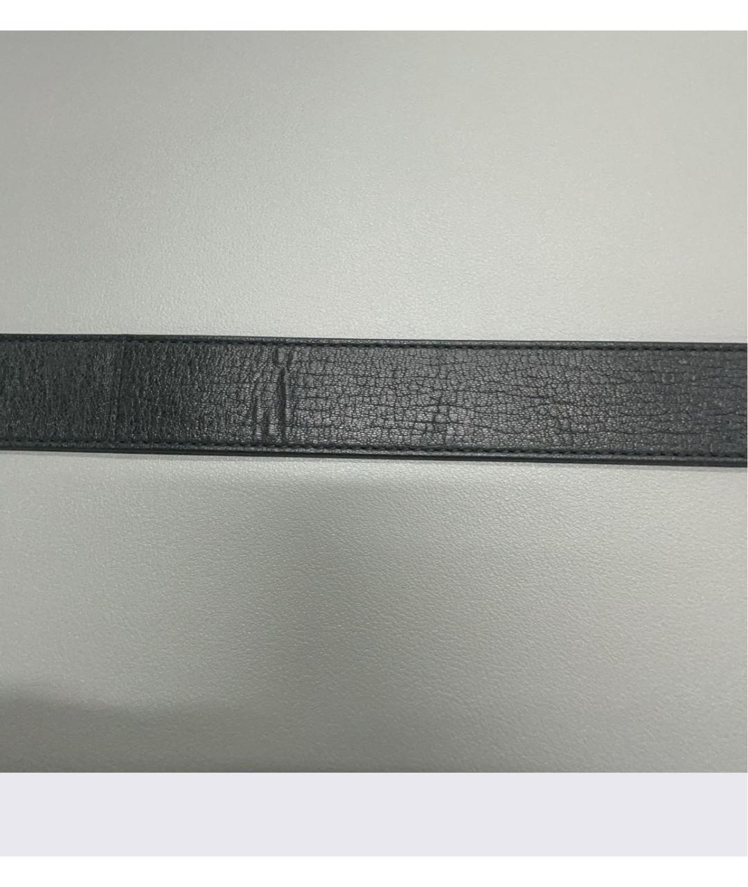 SAINT LAURENT Черный кожаный ремень, фото 6